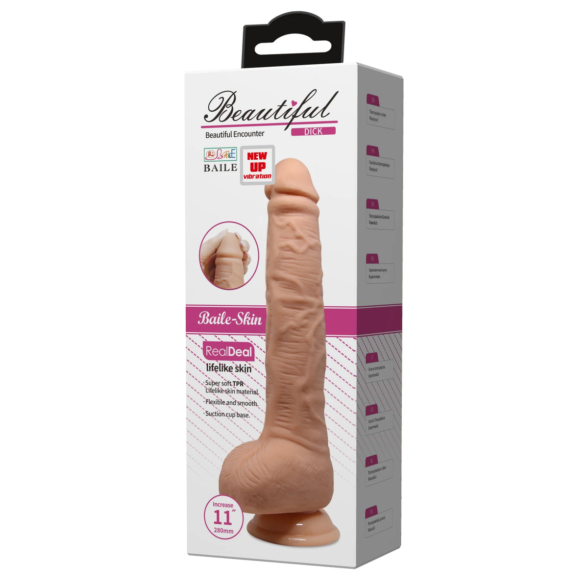 Vibromasseur réaliste – avec télécommande, nude BW-008038Z | Baile
