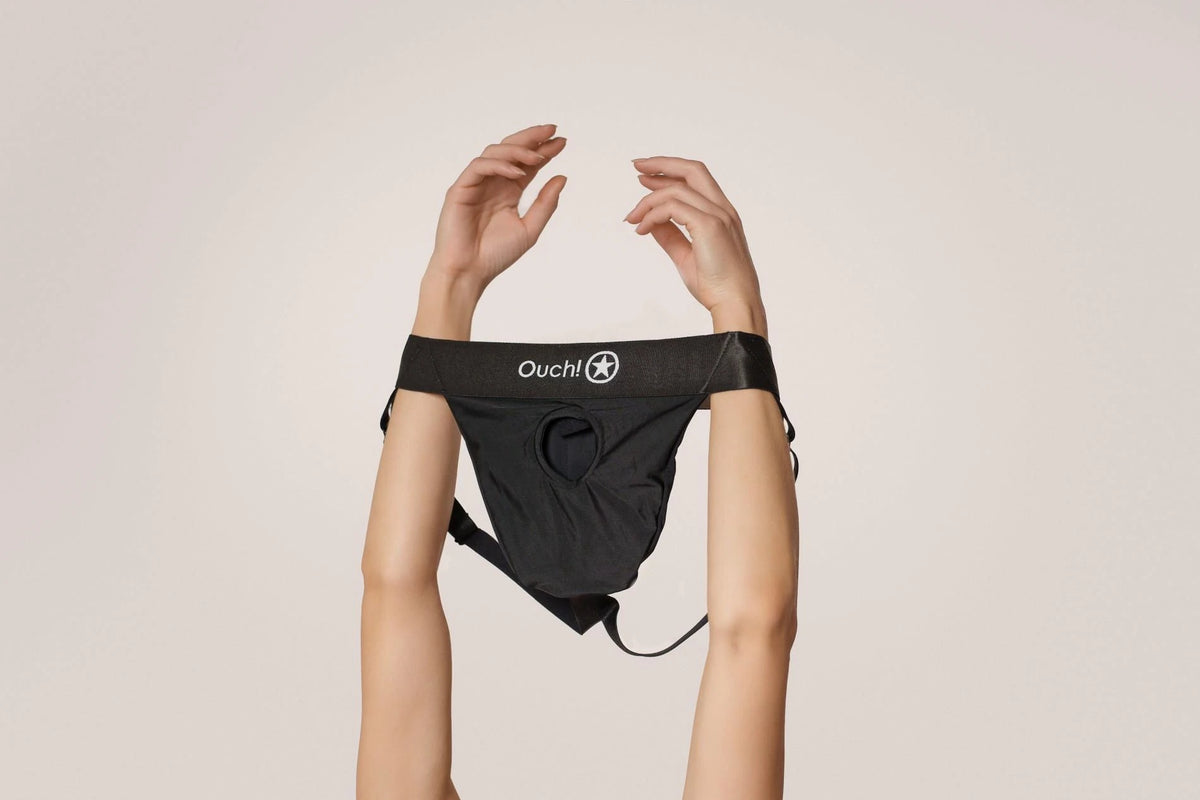 Imbracatura strap-on Removable 10 velocità – nera | Ouch!