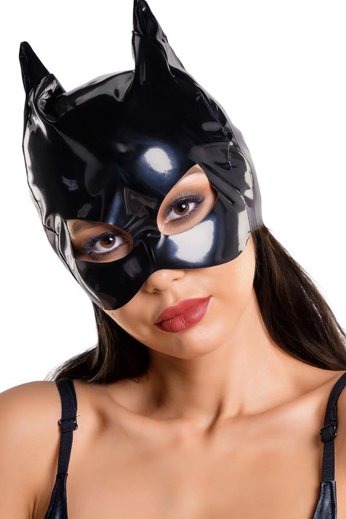 Maschera Cat ANN OneSize – wetlook, nera | Glossy