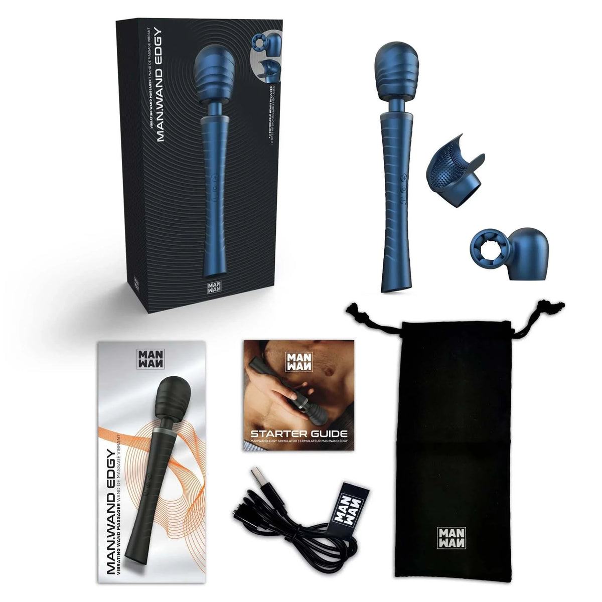 Masajeador wand Edgy Stellar 5 funciones – azul