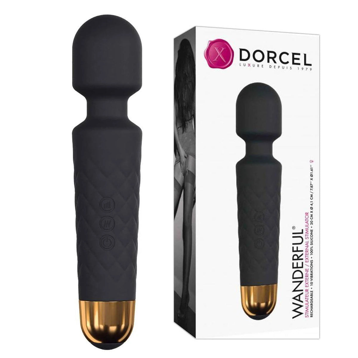 Massaggiatore wand 8 velocità – ricaricabile, nero | Dorcel