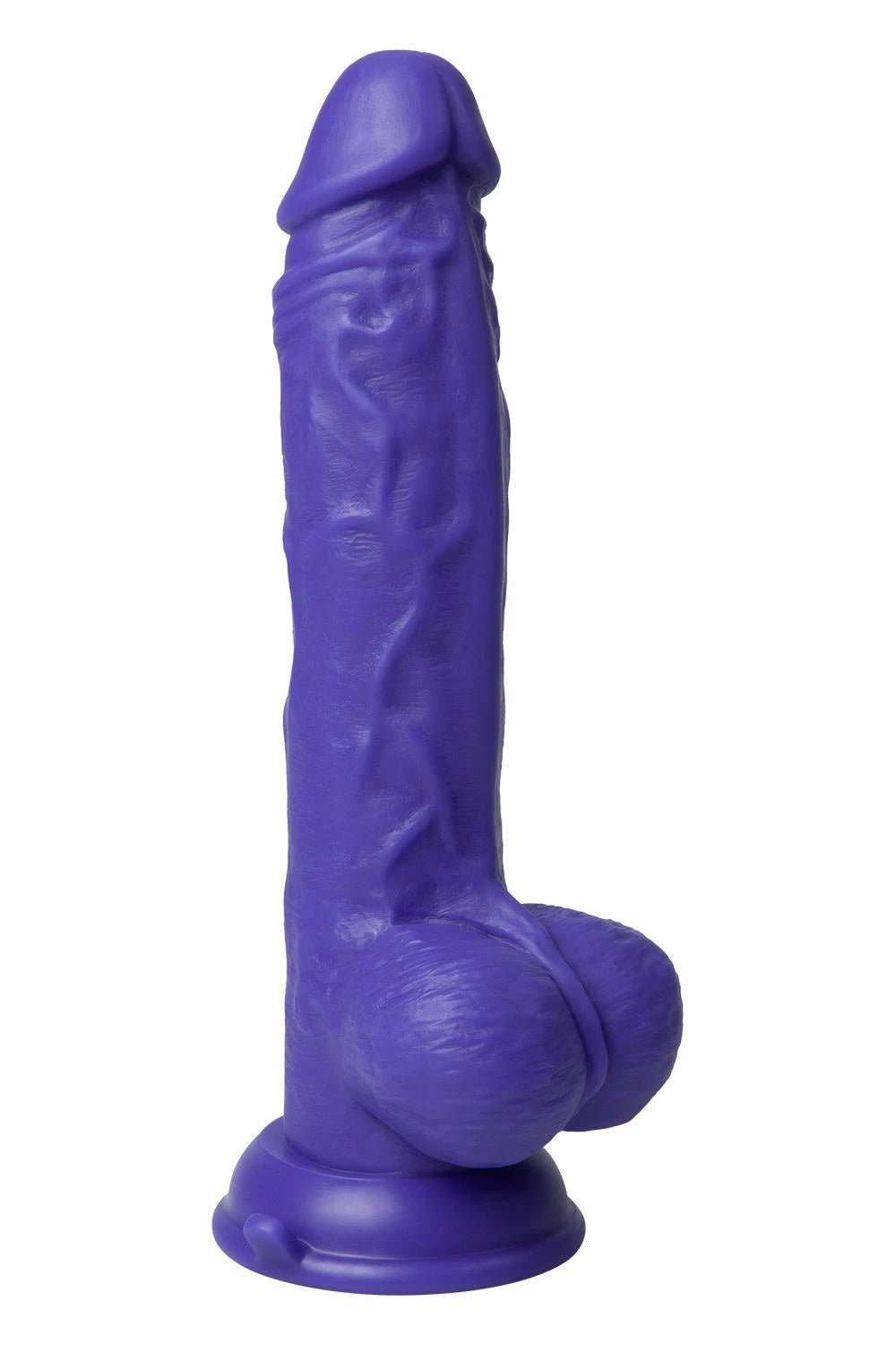 Realistic vibrator Thruster Baller 22.4 cm – remote control, rechargeable, purple | FemmeFunn