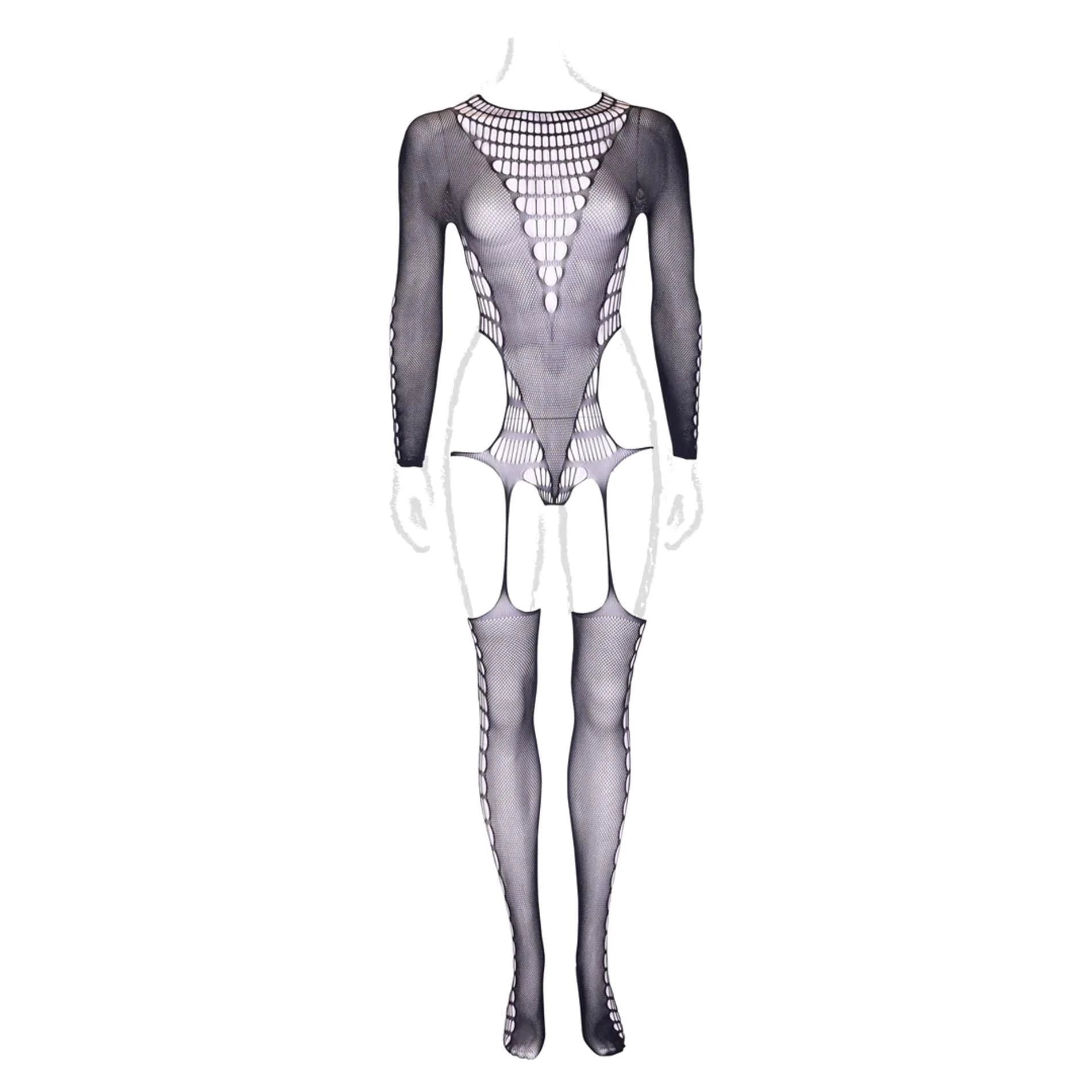 Kalyke XXIII - Bodystocking with Turtleneck - Queen Size - Black