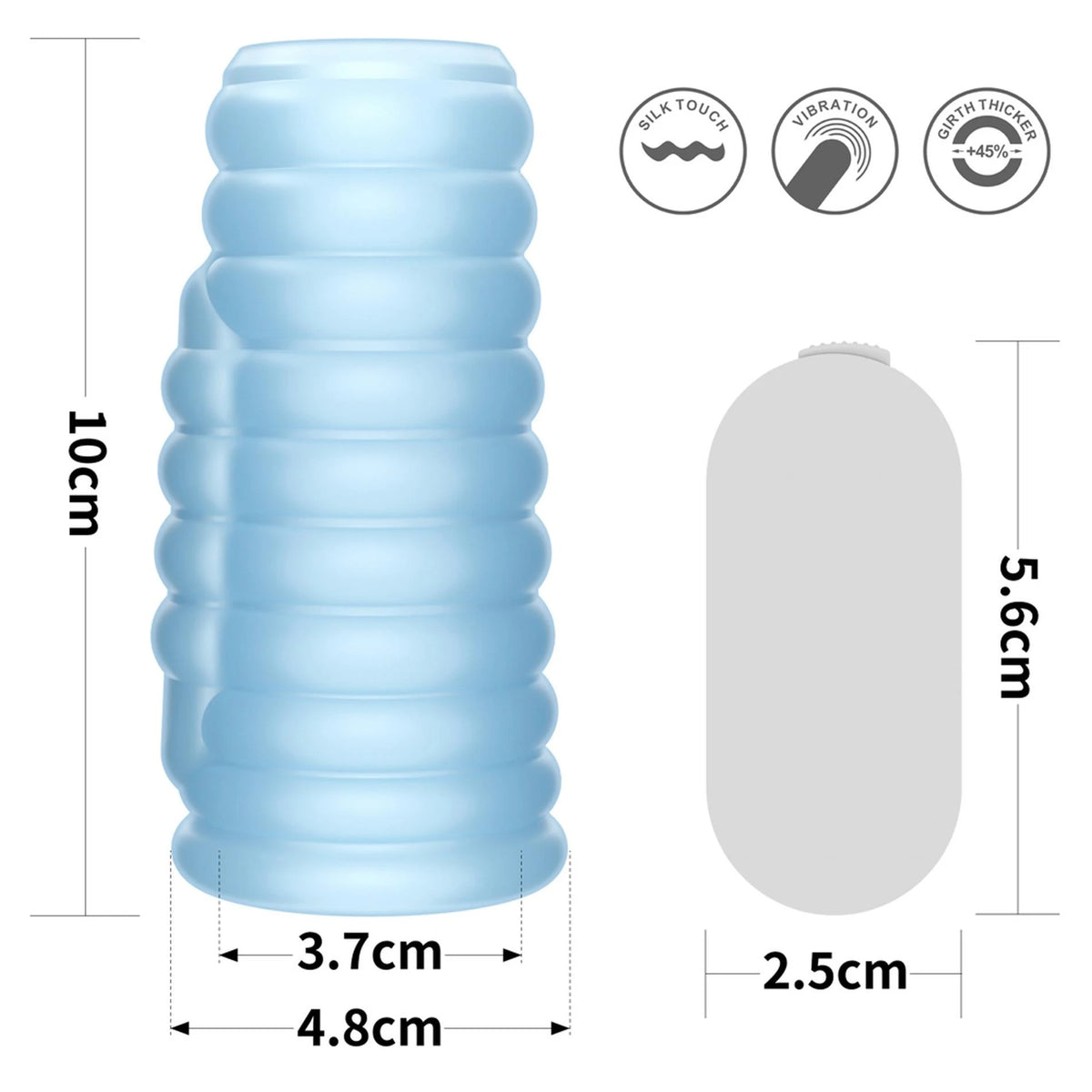 Guaina per il pene Wave Knights 10 cm – cava, vibrante, blu | Lovetoy