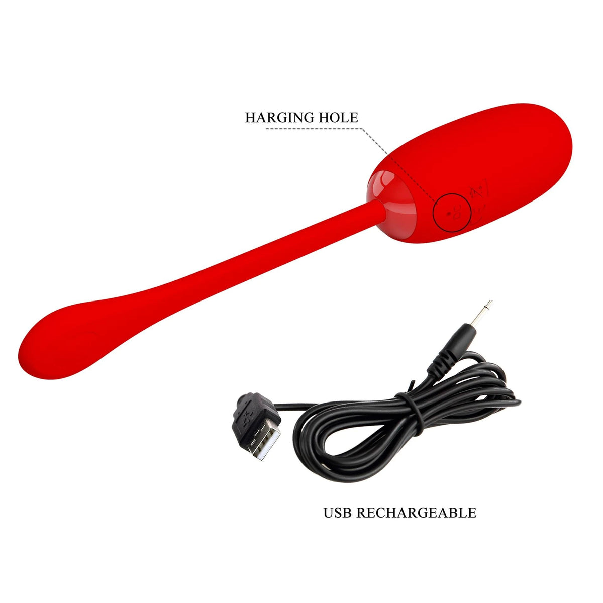 Ovetto vibrante Julius 12 funzioni – ricaricabile, rosso | Pretty Love