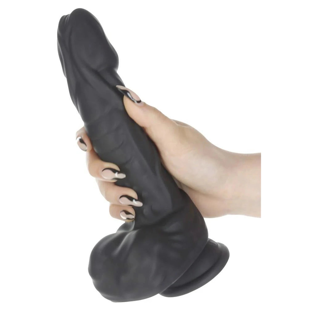 Realistic vibrator 7 functions – remote control, with suction cup, black | Naked Addiction