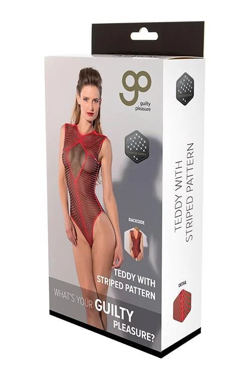 Body GP Printed Datex Striped – rosso 35-710120REDXL | Guilty Pleasure Fetish Wear