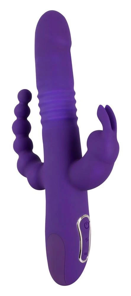 Rabbit vibrator Pearl Triple 10 functions – rechargeable, thrusting, purple | Sweet Smile
