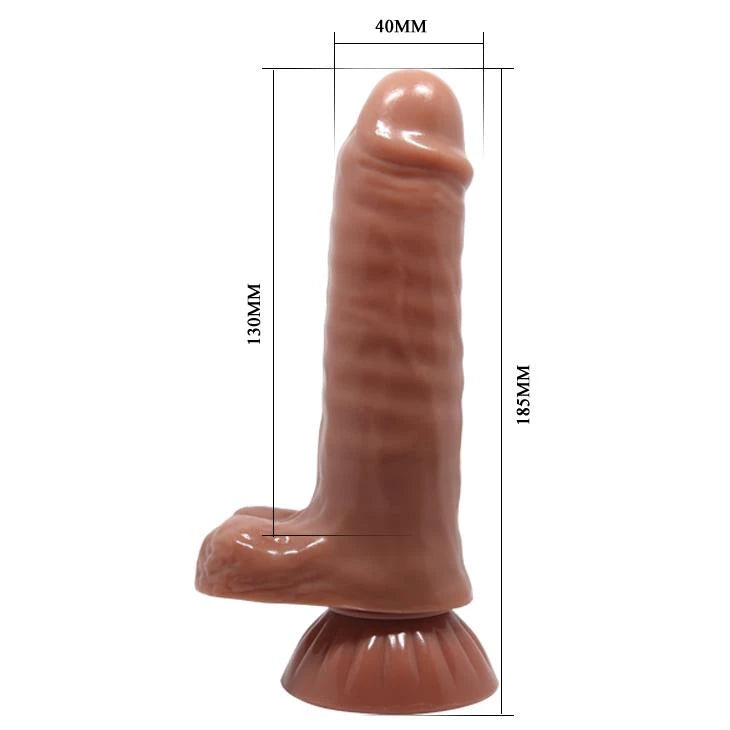 Realistic vibrator Maddox 7 3 base – remote control, with suction cup | Baile