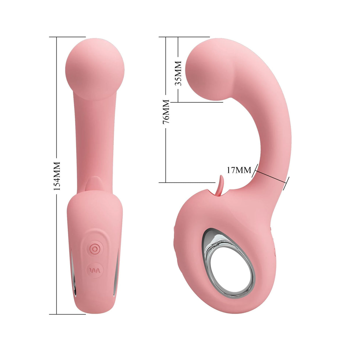 Estimulador de clítoris Erynnyes 5 licking 10 funciones – recargable, rosa | Pretty Love