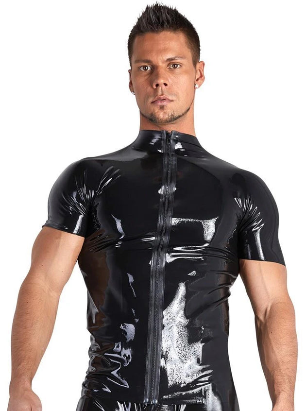Camiseta de hombre – con cremallera, negra | Late X