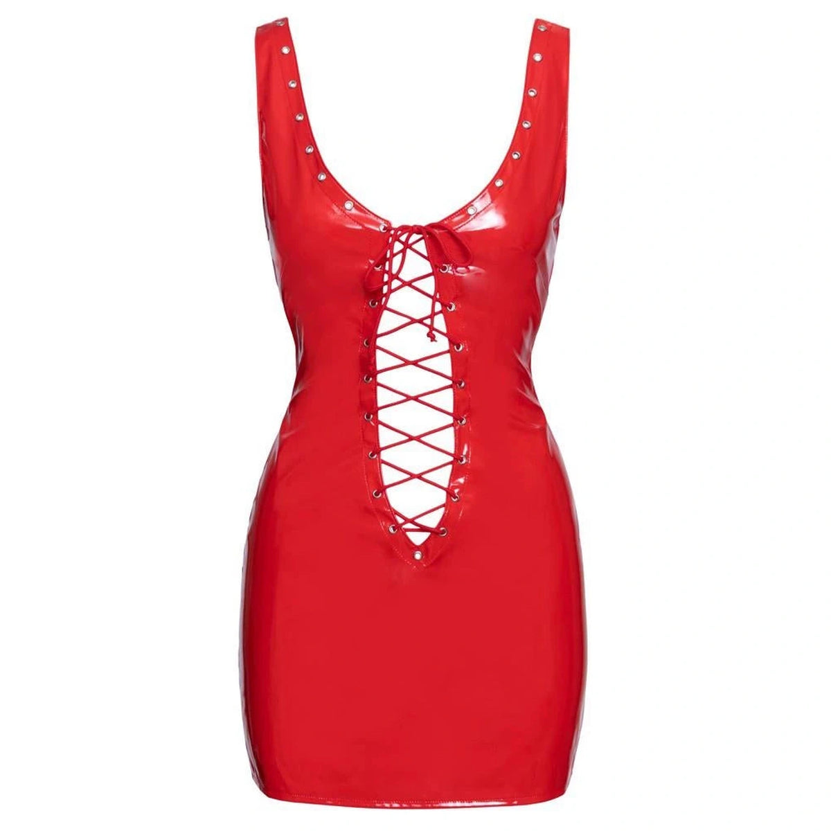 Dress – wetlook, mini, red | Black Level