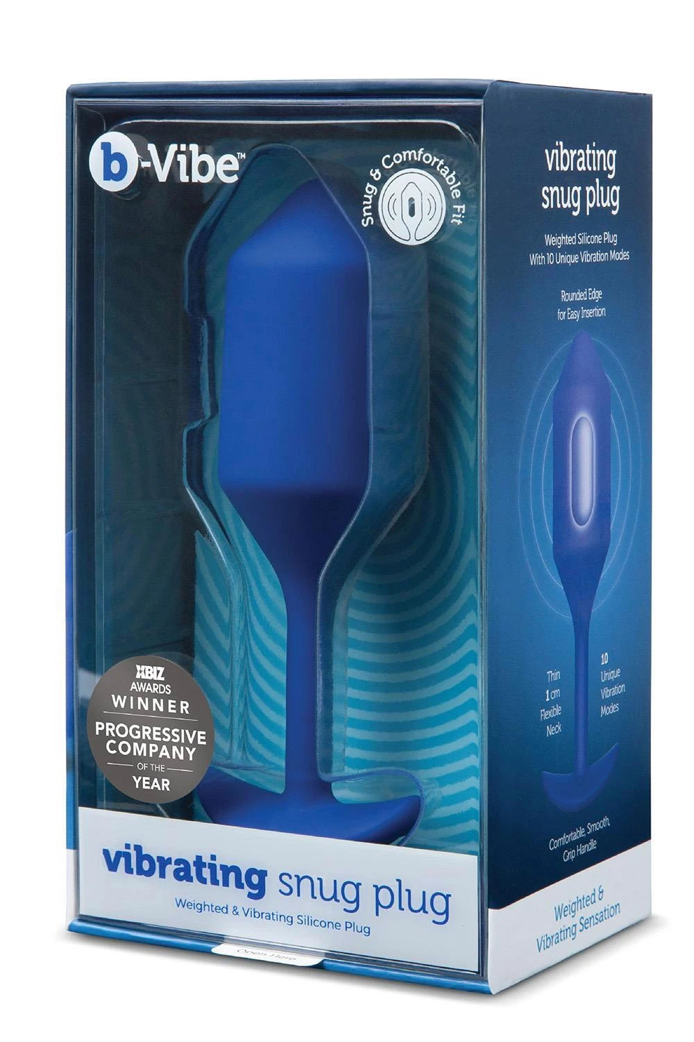 B-VIBE VIBRATING SNUG PLUG 4 BLEU MARINE