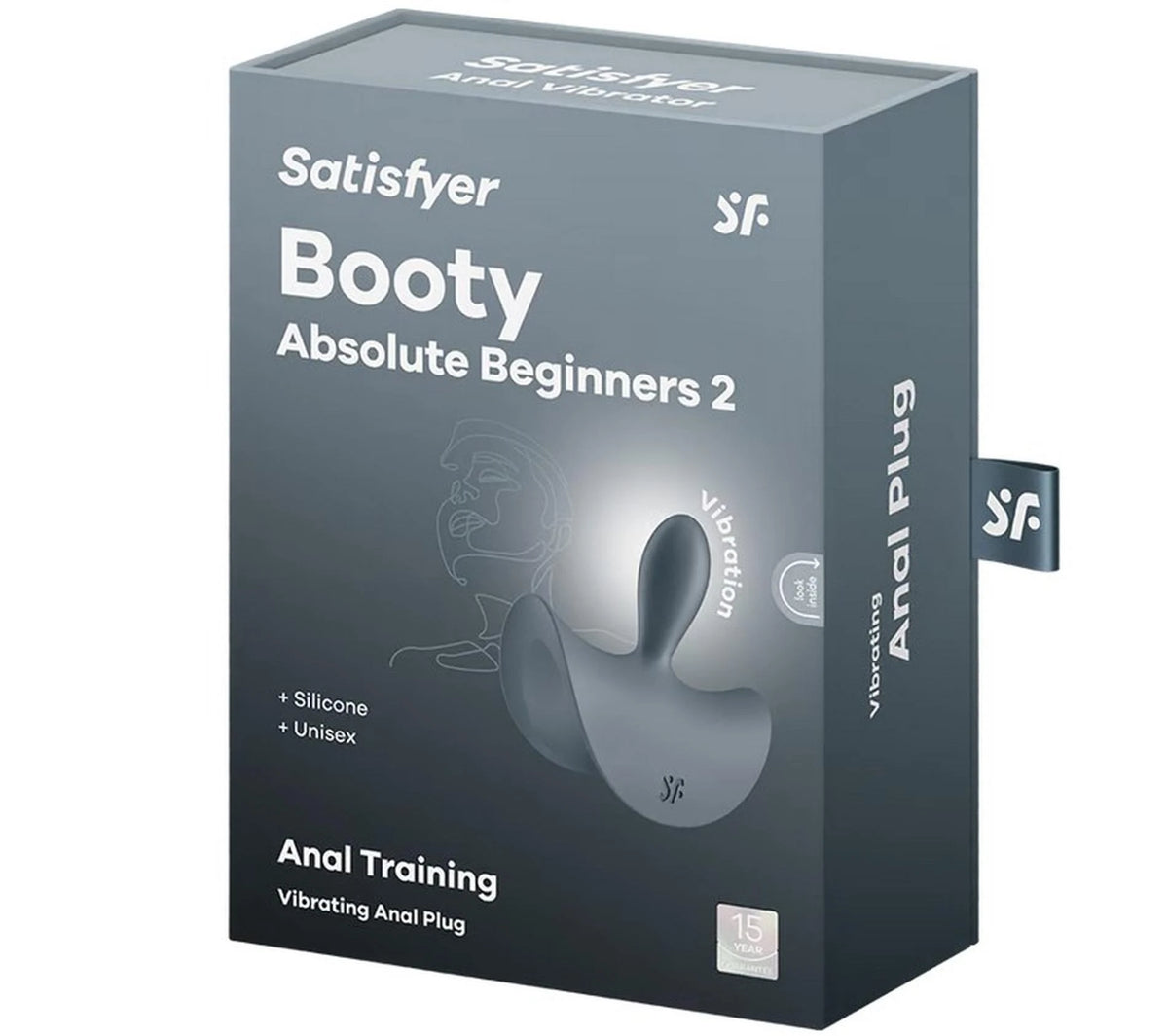 Plug anal Booty Absolute Beginners 2 12 funciones – vibrador, gris | Satisfyer