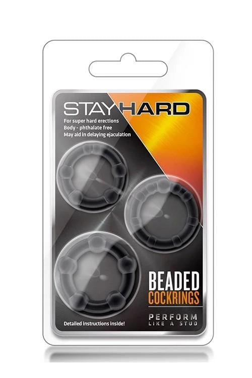 Anello fallico Stay Beaded Cockrings – nero | Blush