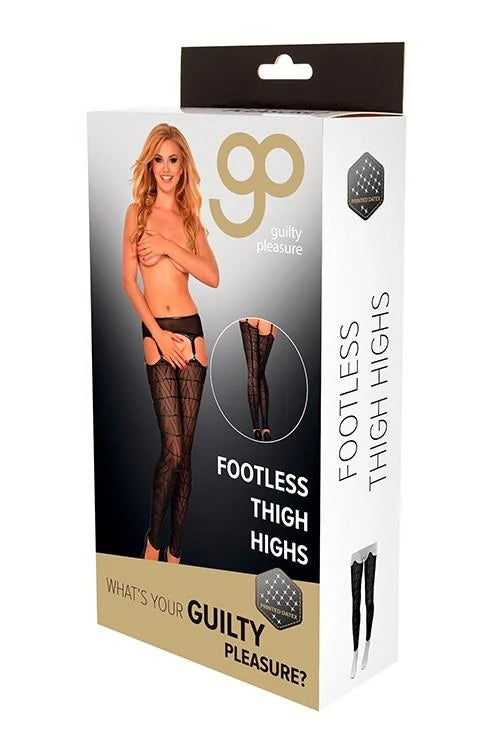 Calze GP Printed Datex Footless 35-710066BLKL | Guilty Pleasure Fetish Wear