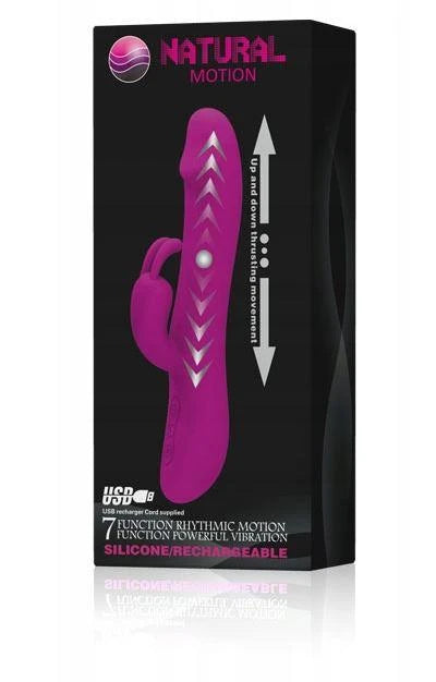 Rabbit-Vibrator Motion 7 Funktionen – wiederaufladbar, fuchsia | Pretty Love