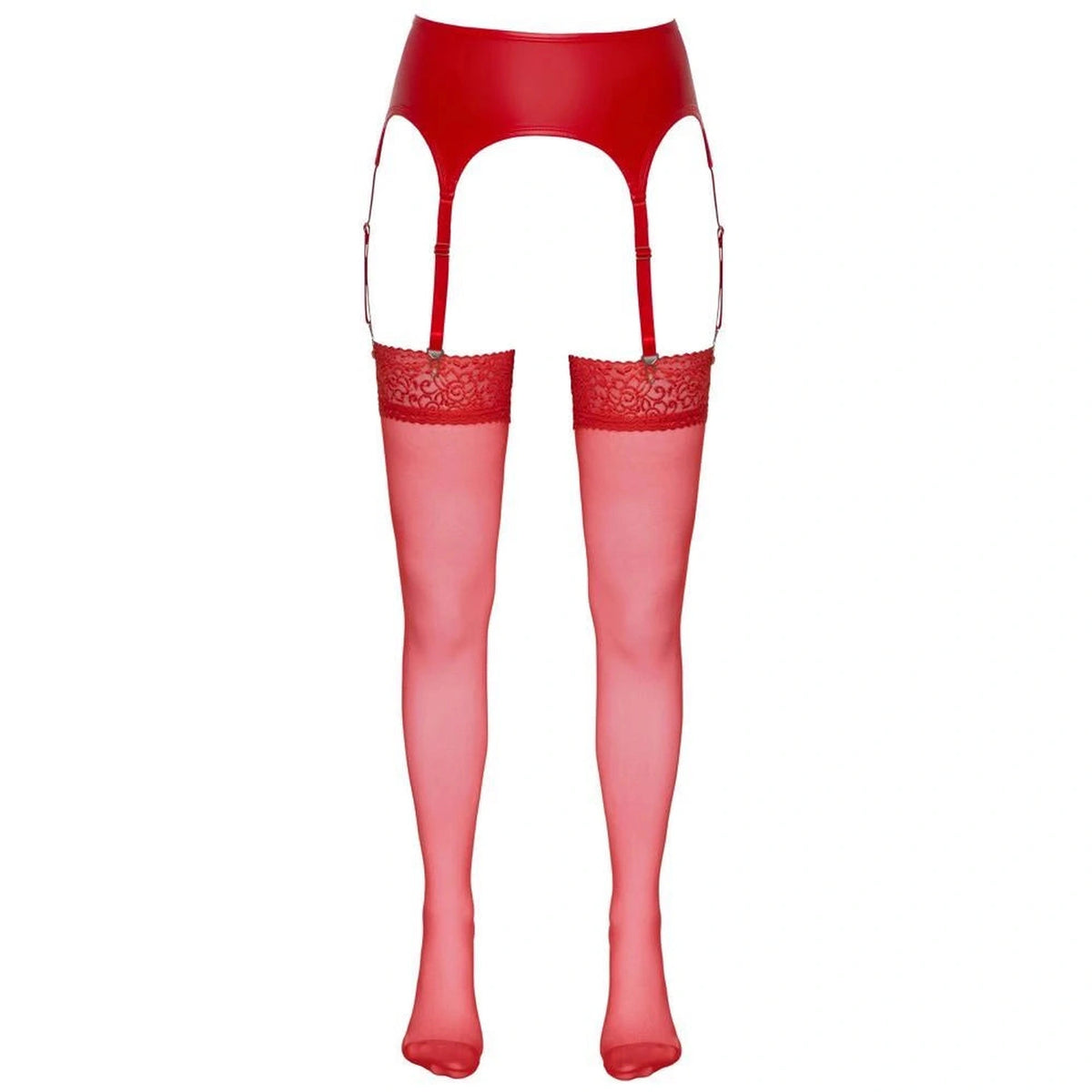 Medias – con liguero, roja | Cottelli LEGWEAR
