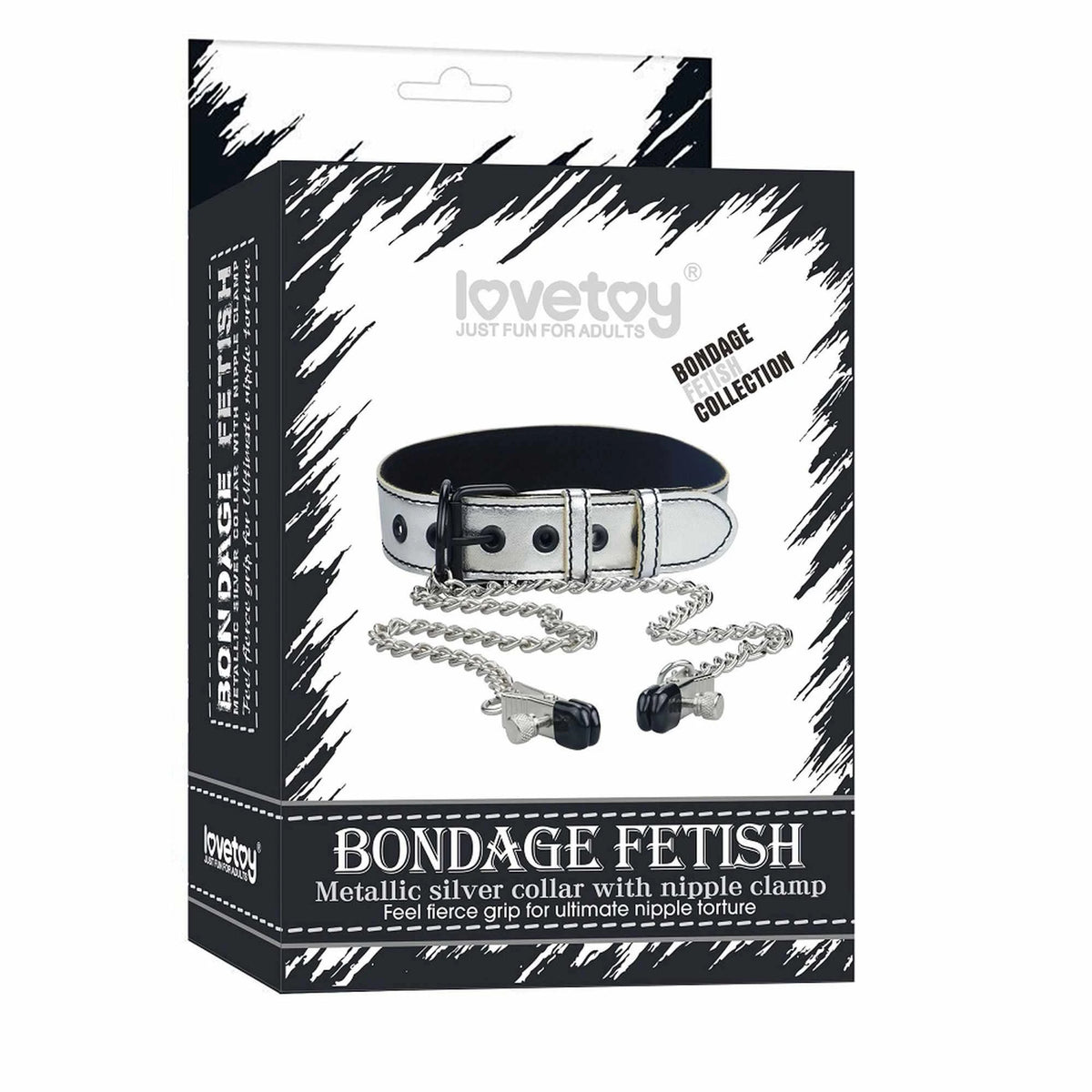 Costrizione bondage Collar Clamp – vibrante, argento | Lovetoy