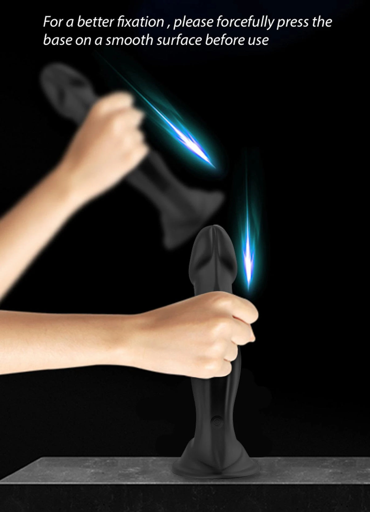 Realistic dildo Optimus 9 functions – remote control, rechargeable, black | Favorites