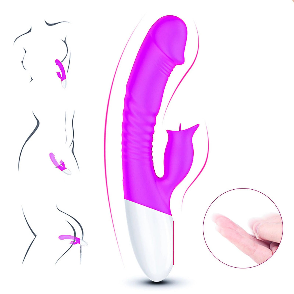Estimulador de clítoris 7 funciones – recargable, con calor, fucsia | Favorites