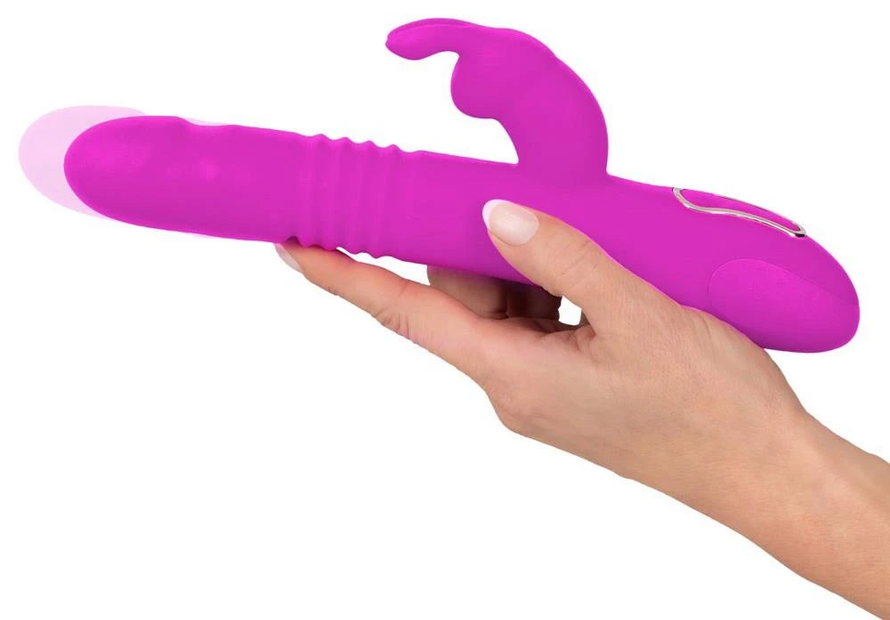 Rabbit vibrator Pearl 10 functions – rechargeable, thrusting, pink | Sweet Smile