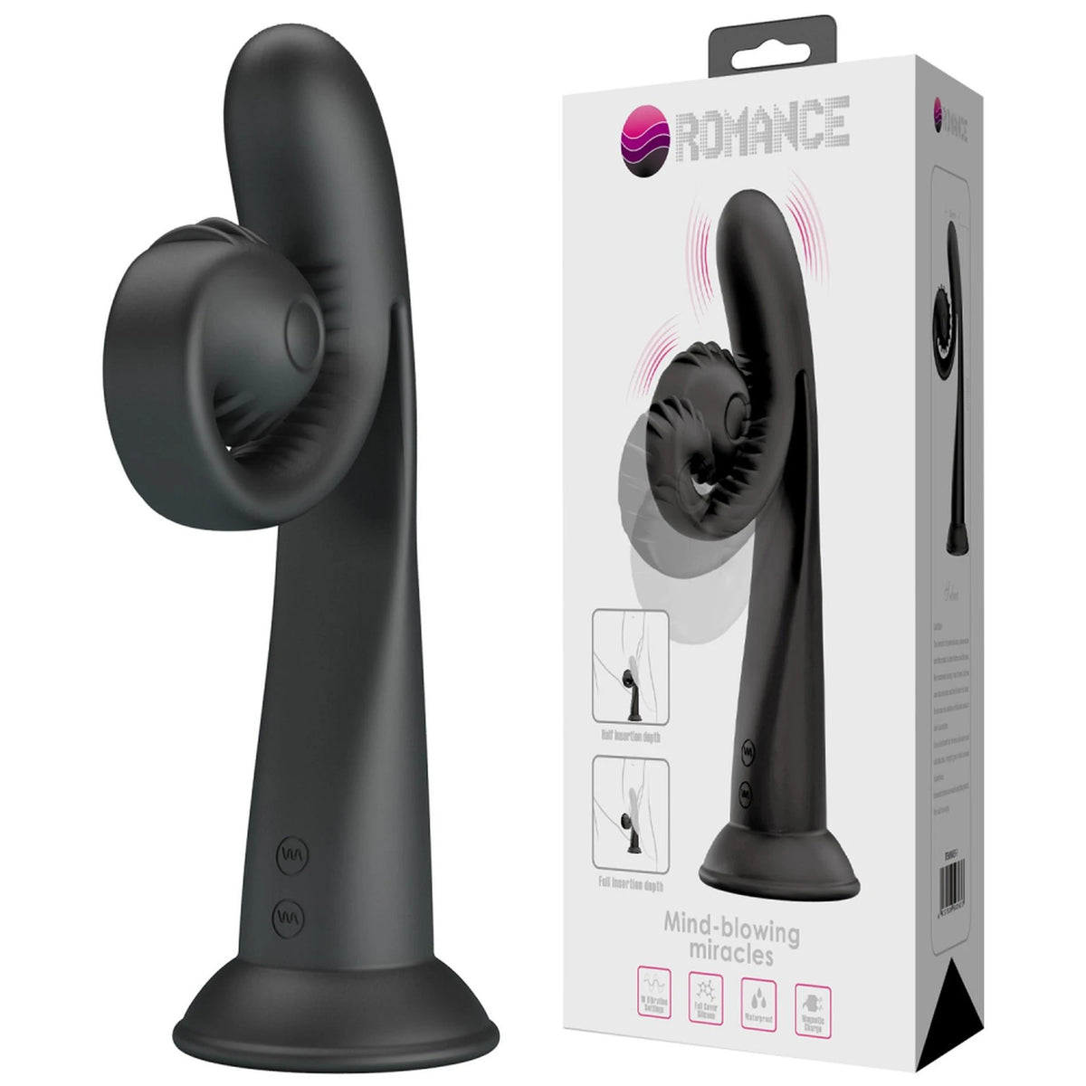 Vibratore rabbit Romance Selma Snail – ricaricabile, nero | Pretty Love
