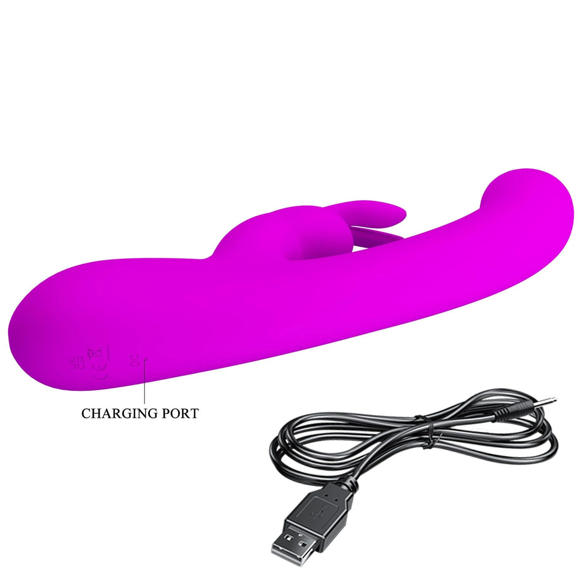 Vibrador rabbit Lamar 10 funções – recarregável, roxo | Pretty Love