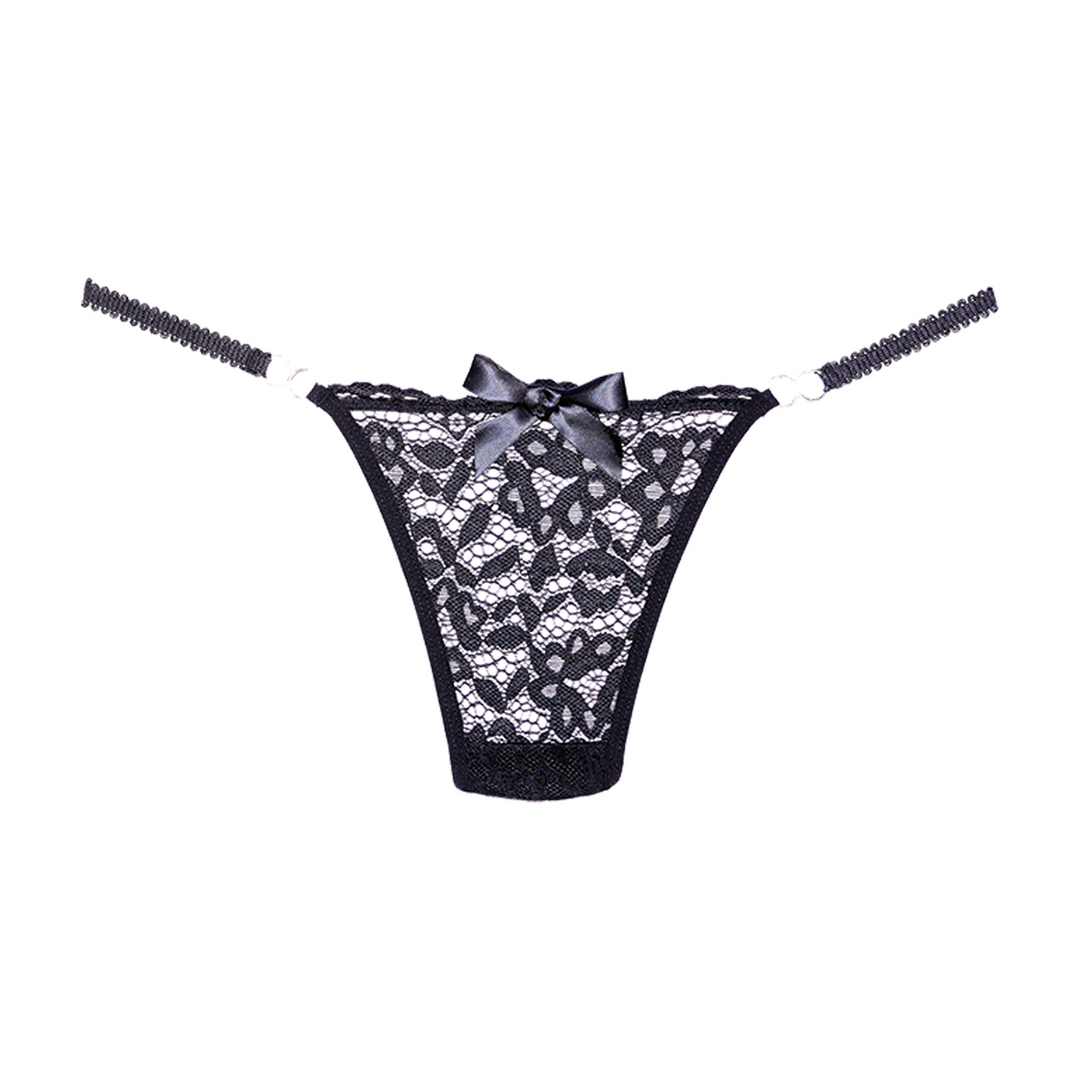 Braga – de encaje, con tanga, negra | Allure