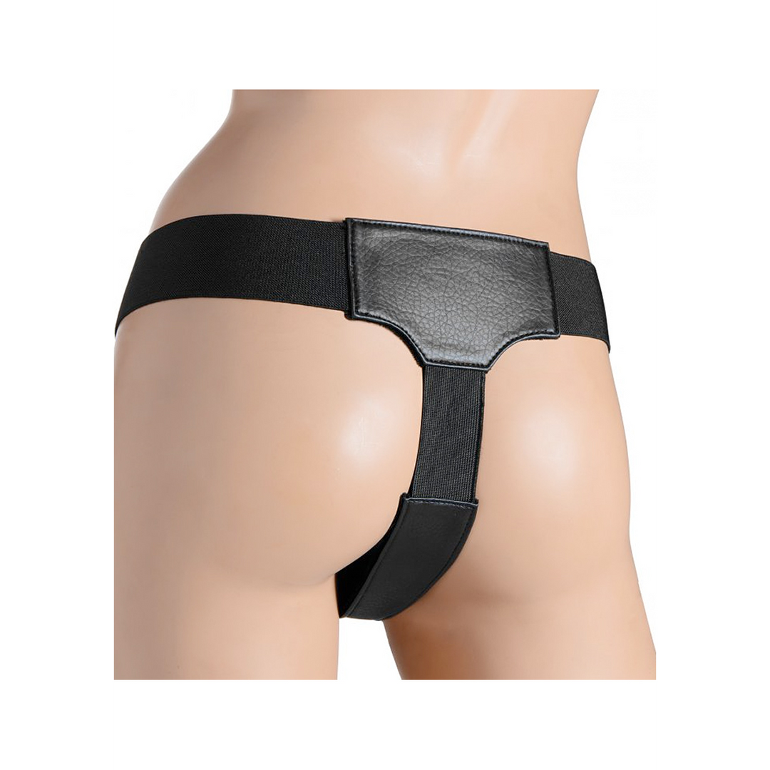 Felcsatolható dildó Bella Velvet Padded 29 cm – fekete | XR Brands