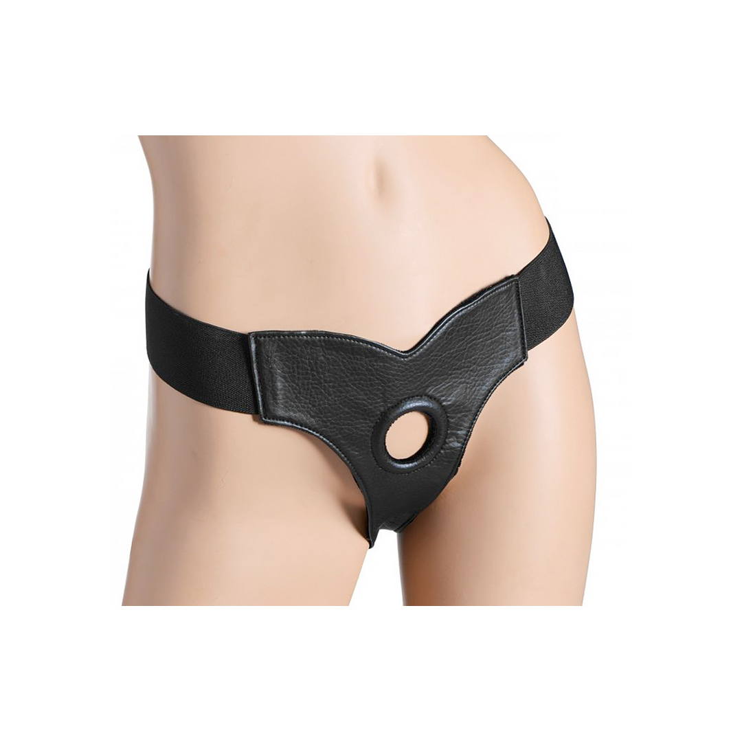 Felcsatolható dildó Bella Velvet Padded 29 cm – fekete | XR Brands