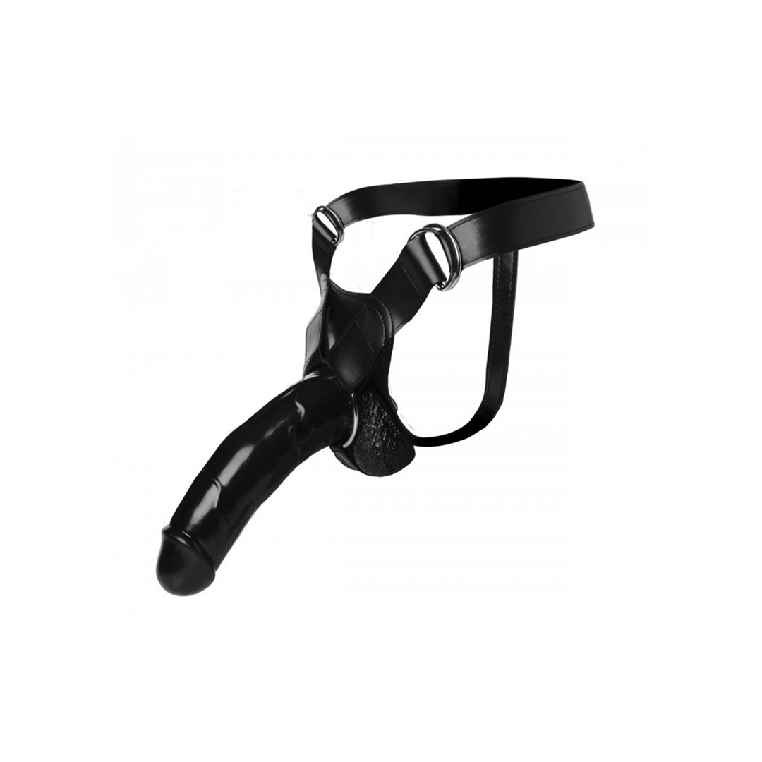 Felcsatolható dildó Infiltrator II Hollow – fekete | XR Brands