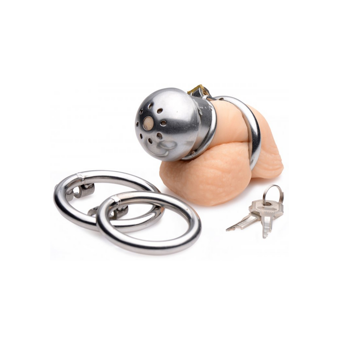 Chastity device Exile Lockable Cage – silver | XR Brands