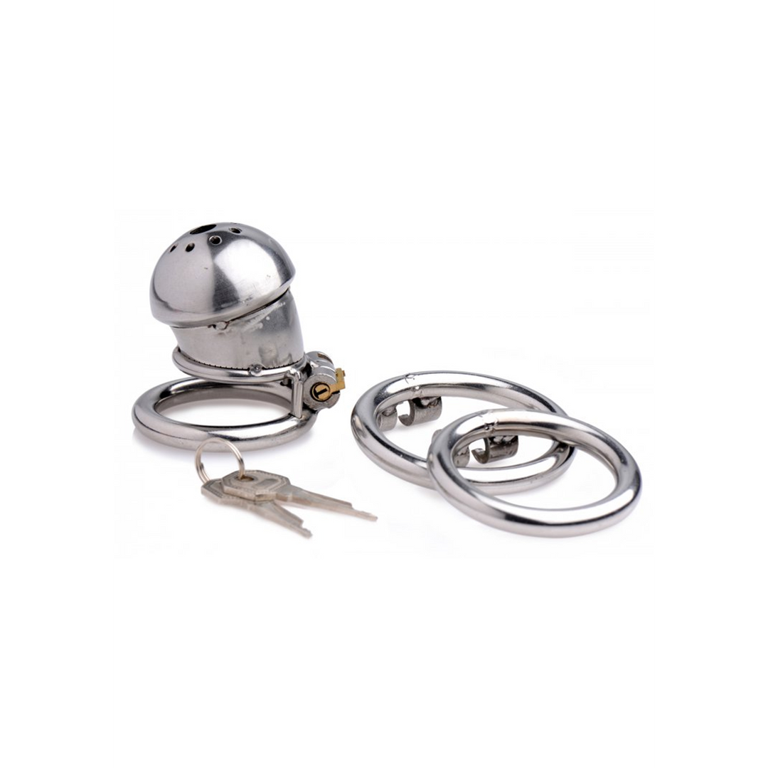 Chastity device Exile Lockable Cage – silver | XR Brands