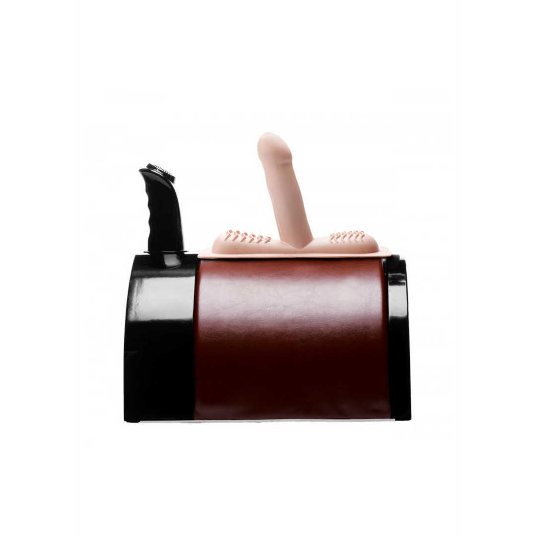 Machine à sexe Saddle Wheeled Attachments – avec télécommande, double, noire | XR Brands