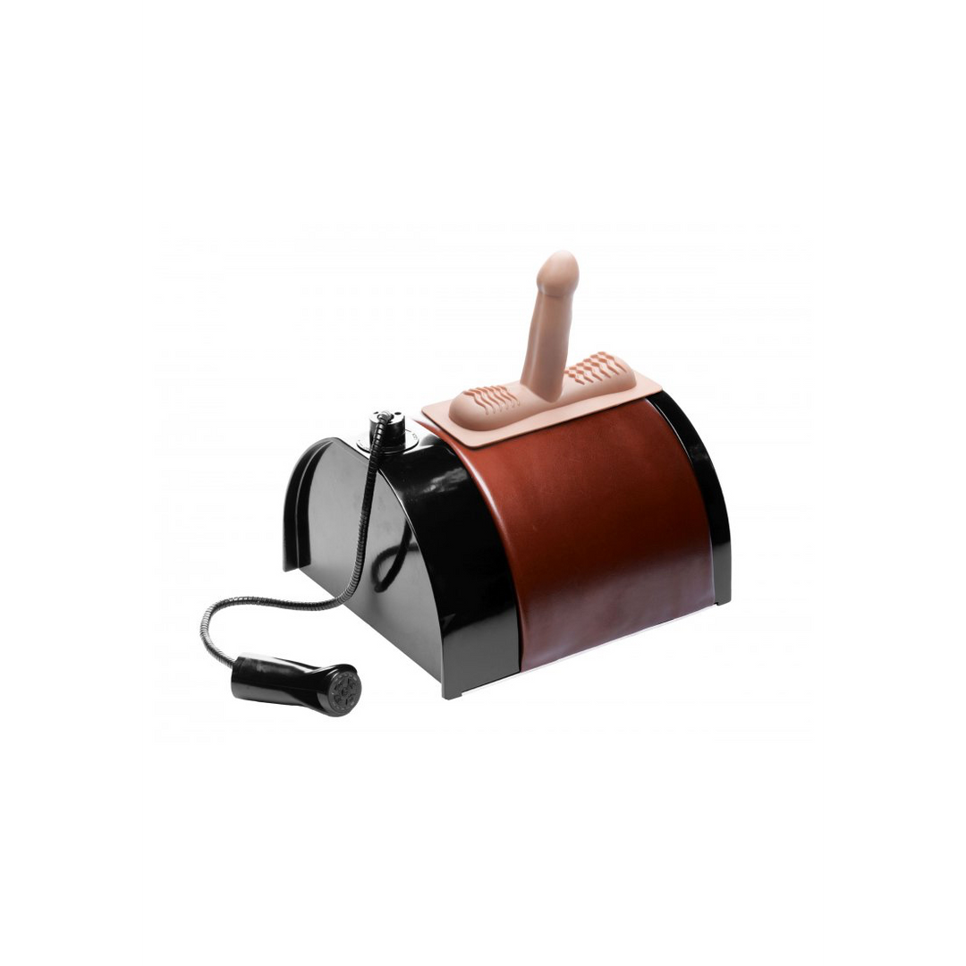 Machine à sexe Saddle Wheeled Attachments – avec télécommande, double, noire | XR Brands