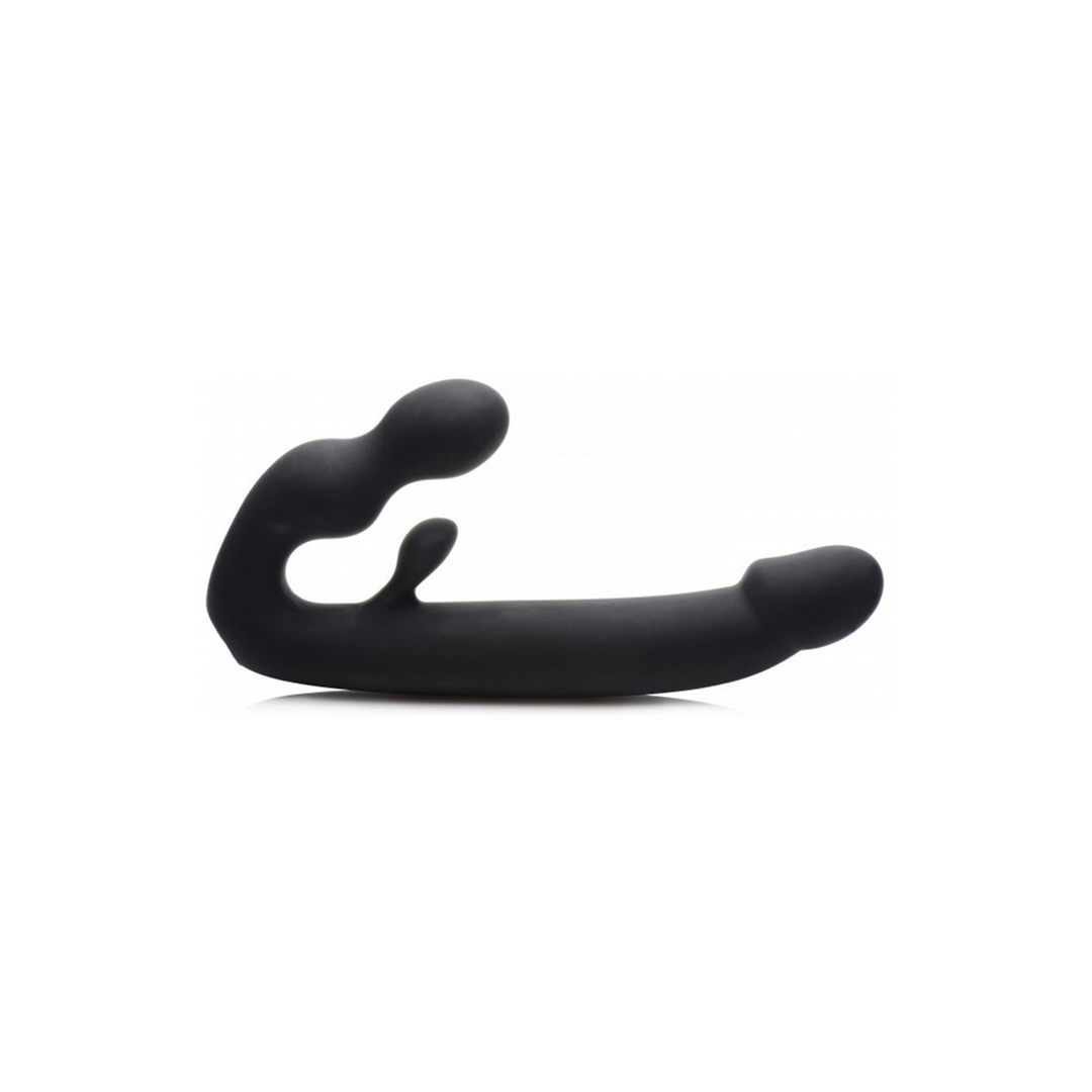 Arnés strap-on Tri Volver Strapless 4 funciones – recargable, negro | XR Brands