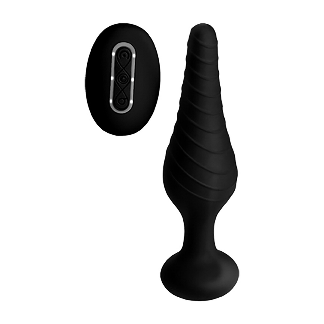 Plug anale 7 funzioni – con telecomando, nero | XR Brands