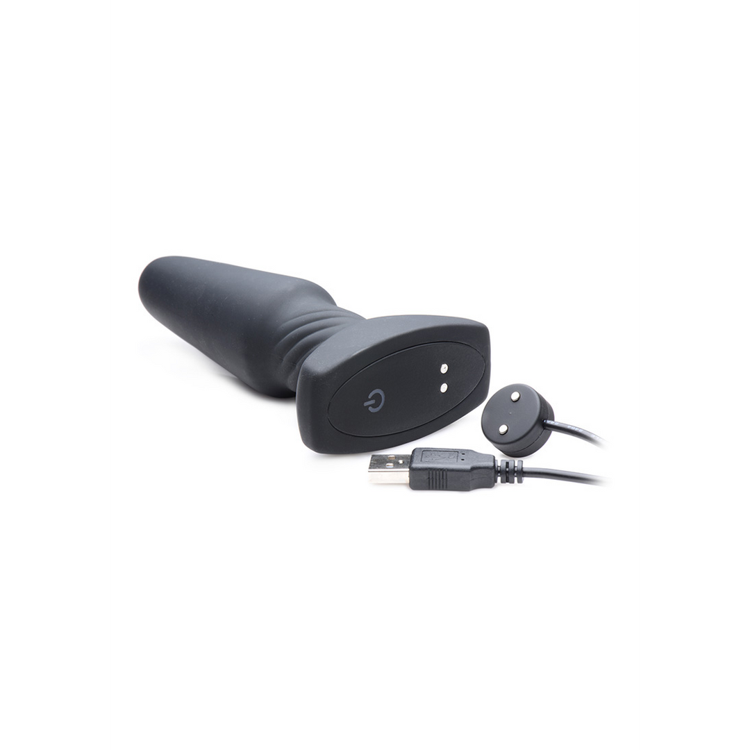 Plug anal Smooth Rimming 2 funciones – con mando a distancia, negro | XR Brands