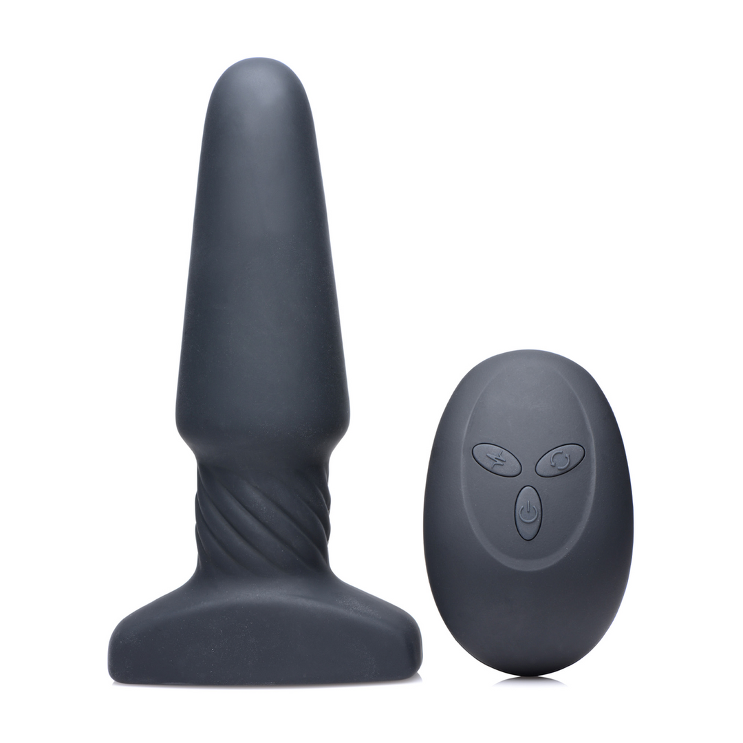 Plug anal Smooth Rimming 2 funciones – con mando a distancia, negro | XR Brands