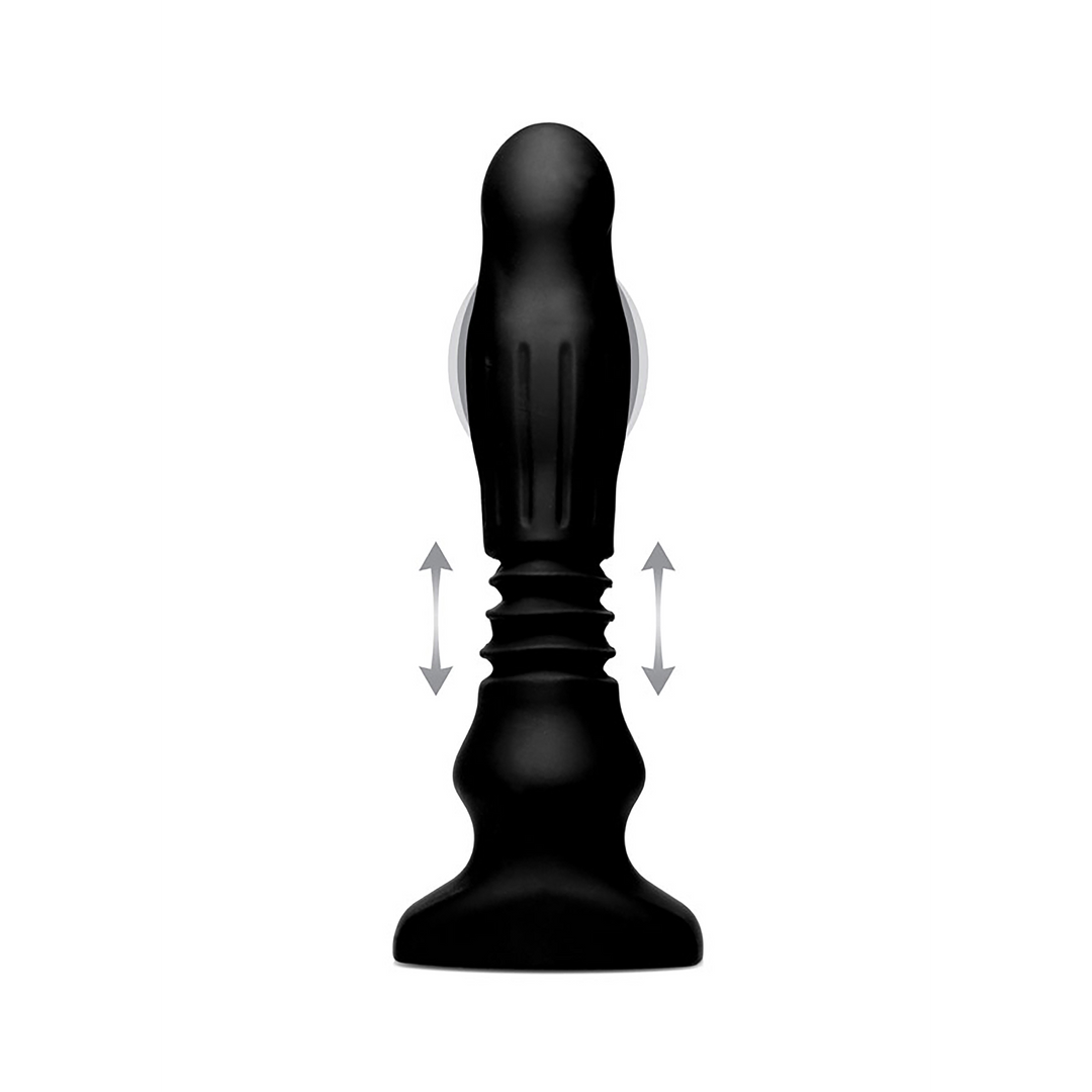 Butt plug Swelling 3 functions – remote control, thrusting, black | XR Brands