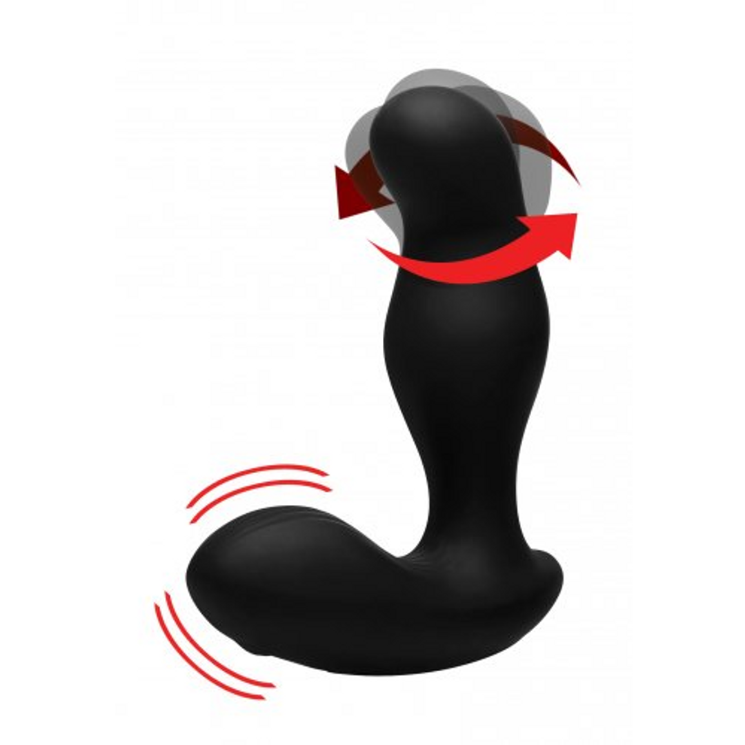 Masseur de prostate Gyro Shaft 7 fonctions – avec télécommande, rotatif, noir