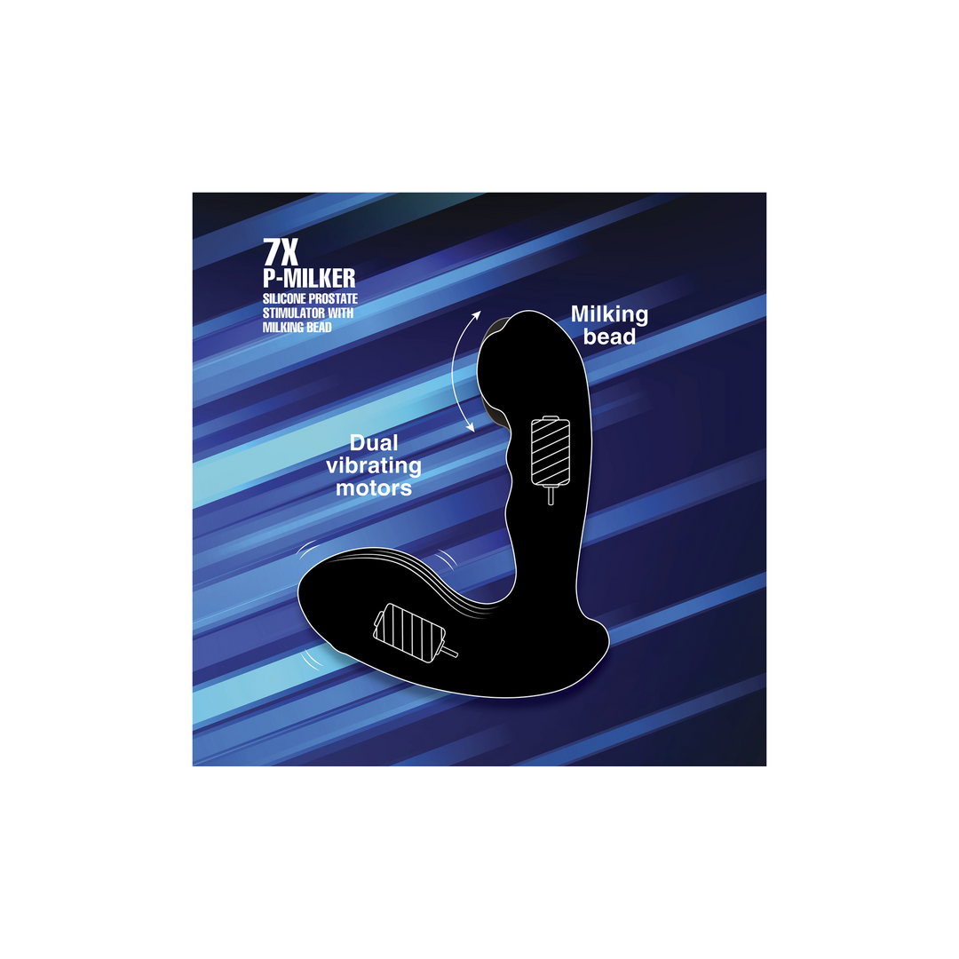 Massaggiatore prostatico Milker 7 funzioni – nero | XR Brands
