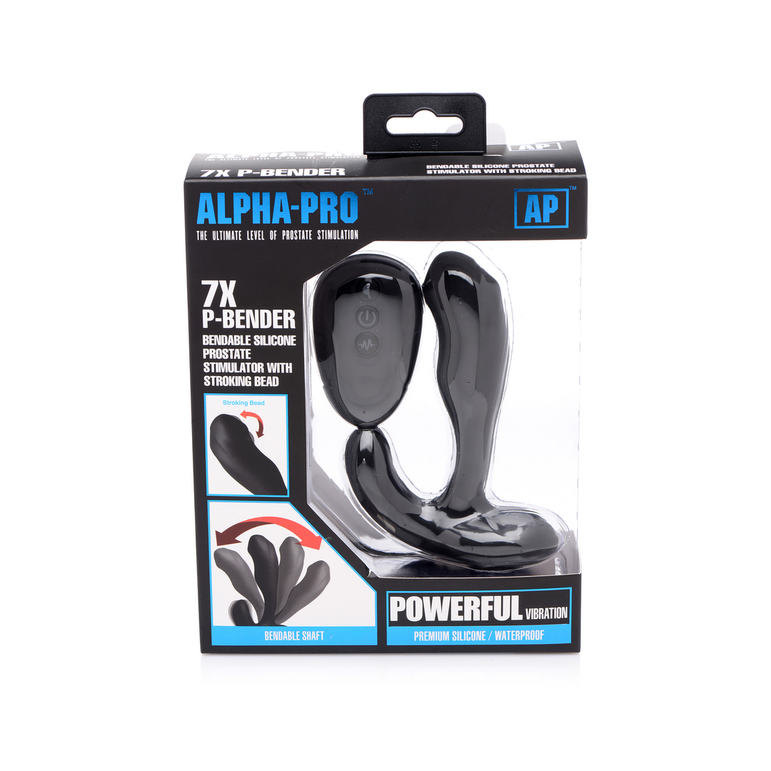 Prostate massager Bender 4 functions – remote control, black | XR Brands