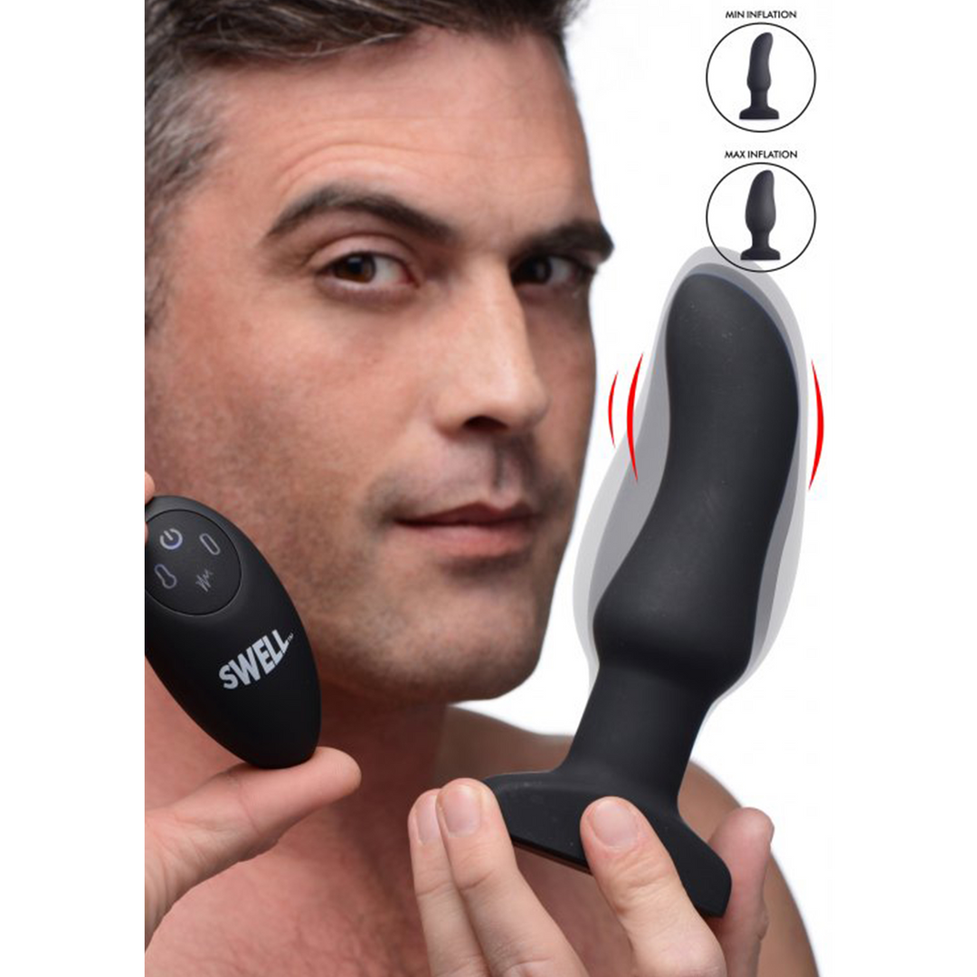 Plug anal Curved 7 funciones – hinchable, negro | XR Brands