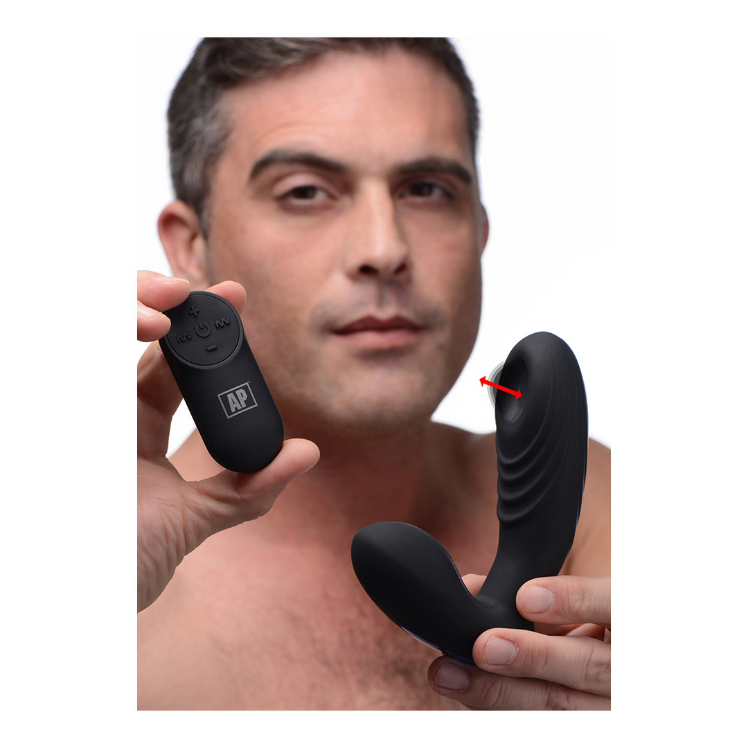 Masajeador de próstata Thump Tapping 7 funciones – con mando a distancia, negro | XR Brands