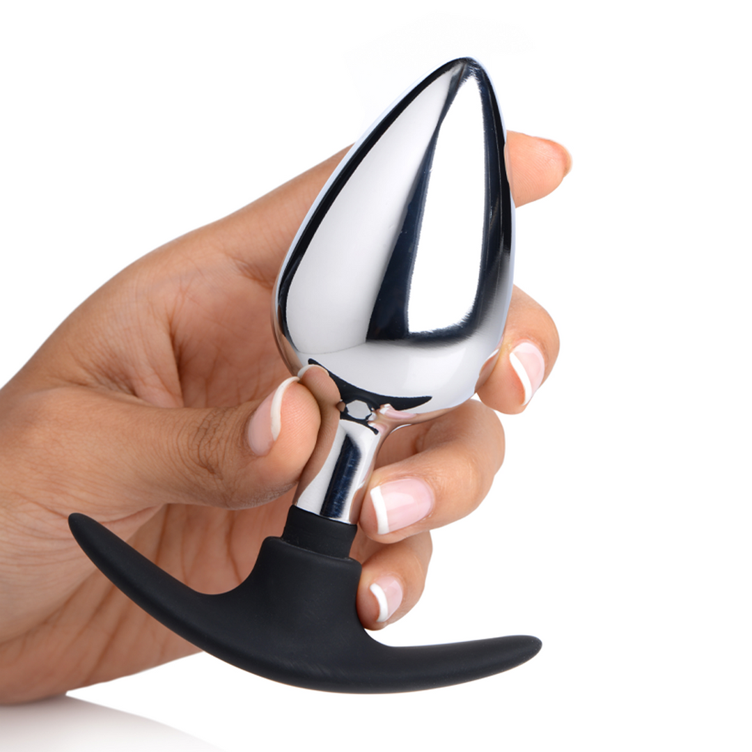 Butt plug Invader 11.4 cm – silver | XR Brands
