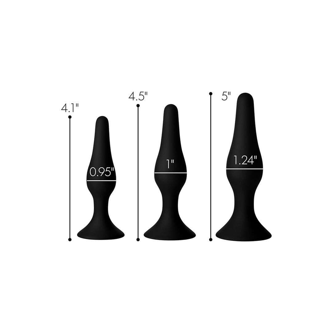 Analplug Triple Spire Tapered Trainer 11.4 cm – schwarz | XR Brands