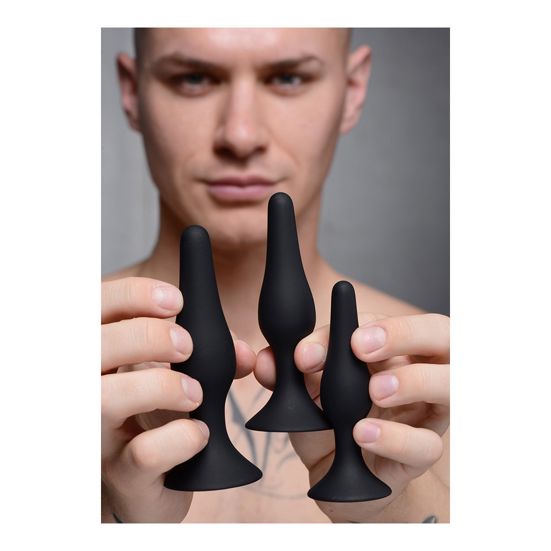 Analplug Triple Spire Tapered Trainer 11.4 cm – schwarz | XR Brands