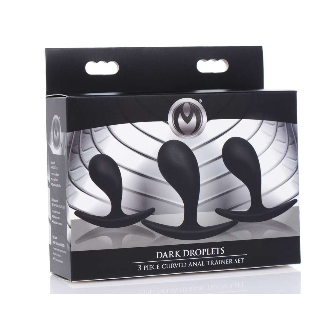 Anál dugó Droplets Curved Trainer 7.4 cm – fekete